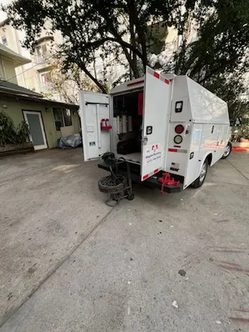 Magnet Plumbing service vehicle on-site for Grease Trap Cleaning in East San Gabriel